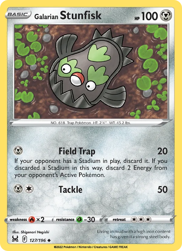 Galarian Stunfisk - Lost Origin Pokemon Card