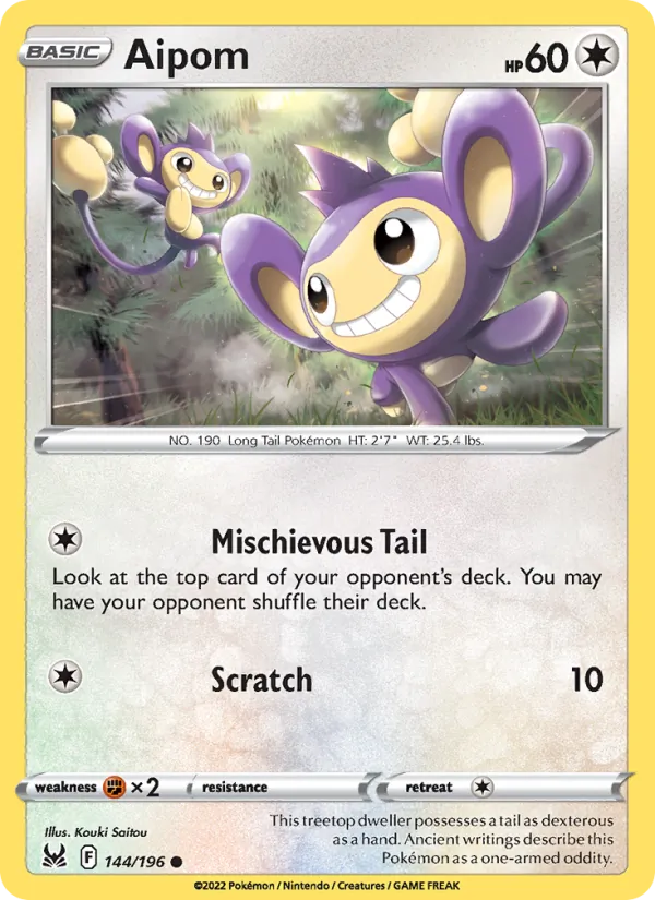 Aipom - Lost Origin Pokemon Card