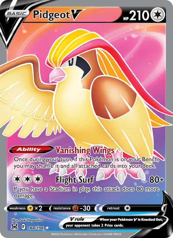 Pidgeot V - Lost Origin Pokemon Card