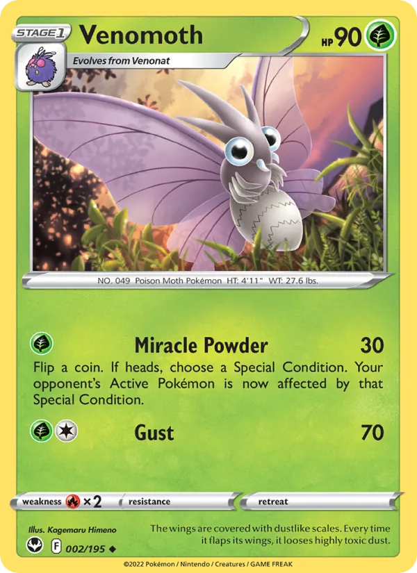 Venomoth - Silver Tempest Pokemon Card