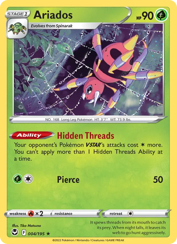 Ariados - Silver Tempest Pokemon Card