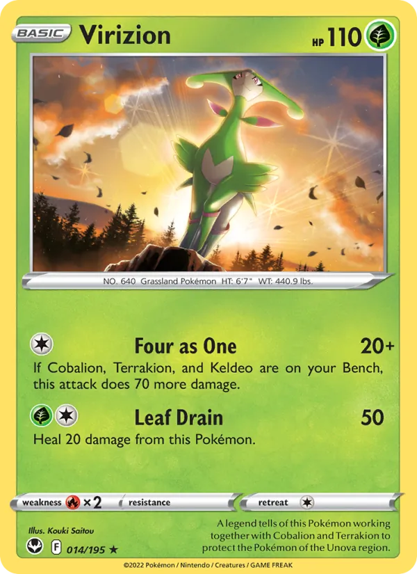 Virizion - Silver Tempest Pokemon Card
