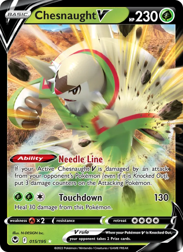 Chesnaught V - Silver Tempest Pokemon Card