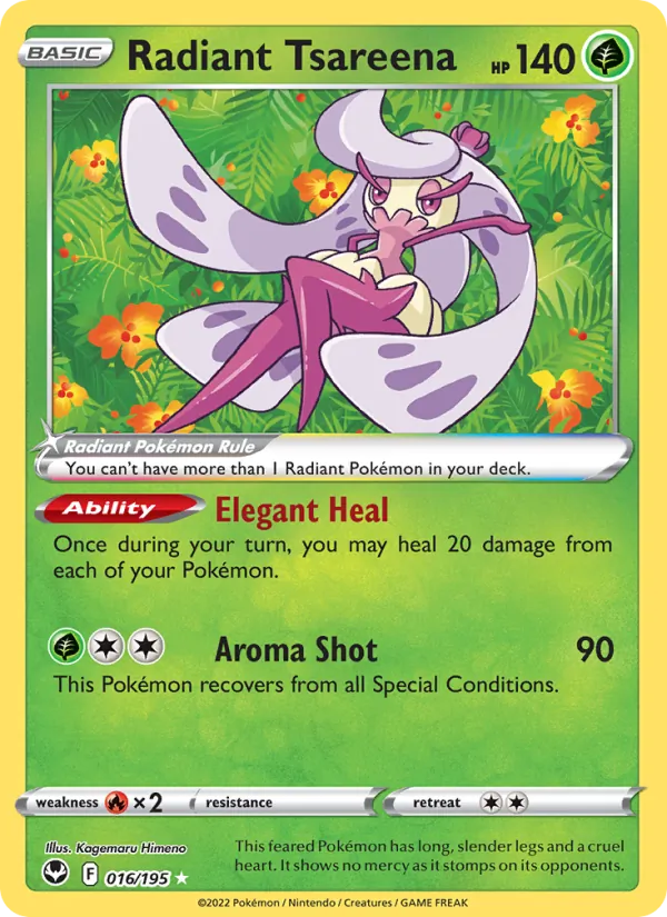 Radiant Tsareena - Silver Tempest Pokemon Card