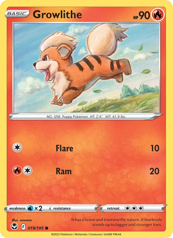 Growlithe - Silver Tempest Pokemon Card