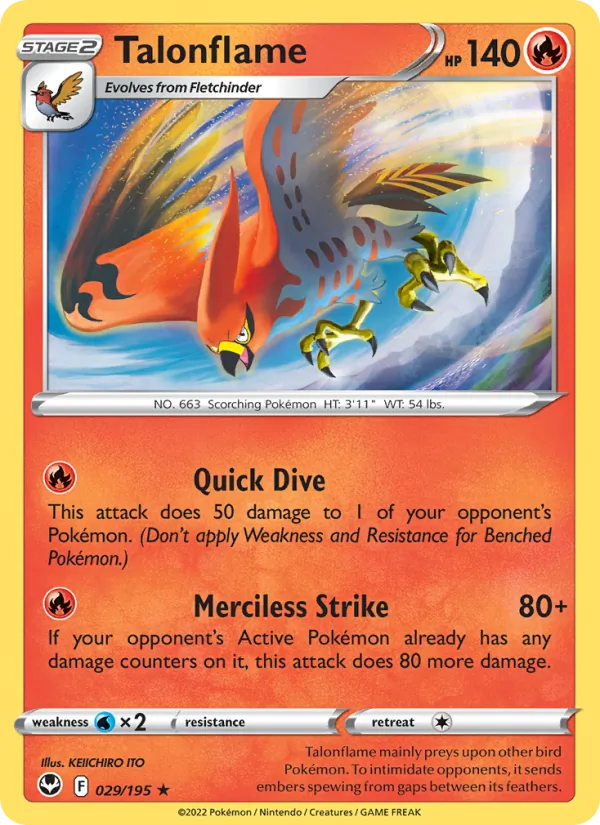 Talonflame - Silver Tempest Pokemon Card