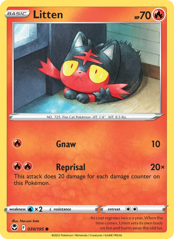 Litten - Silver Tempest Pokemon Card