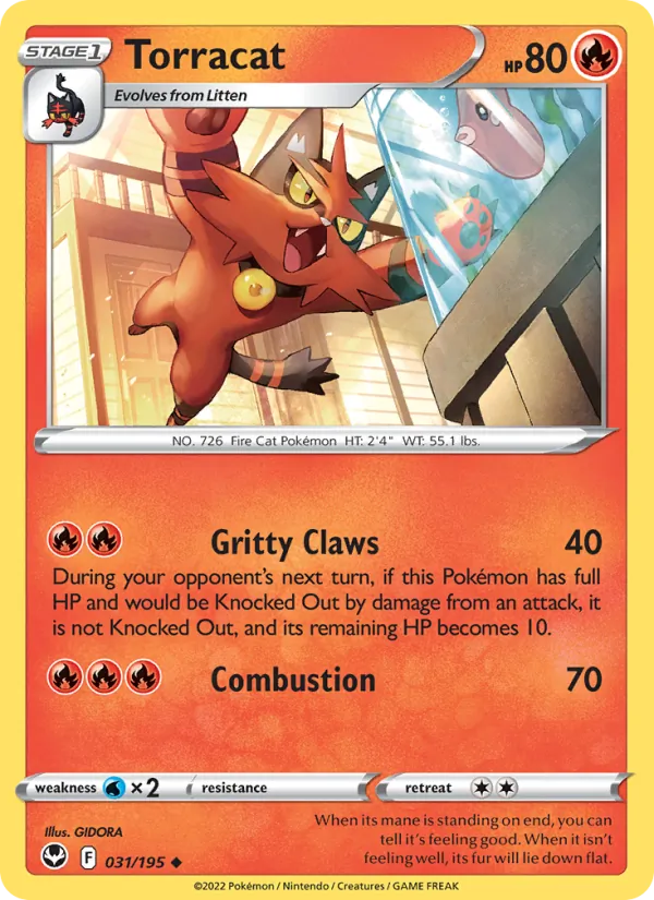 Torracat - Silver Tempest Pokemon Card