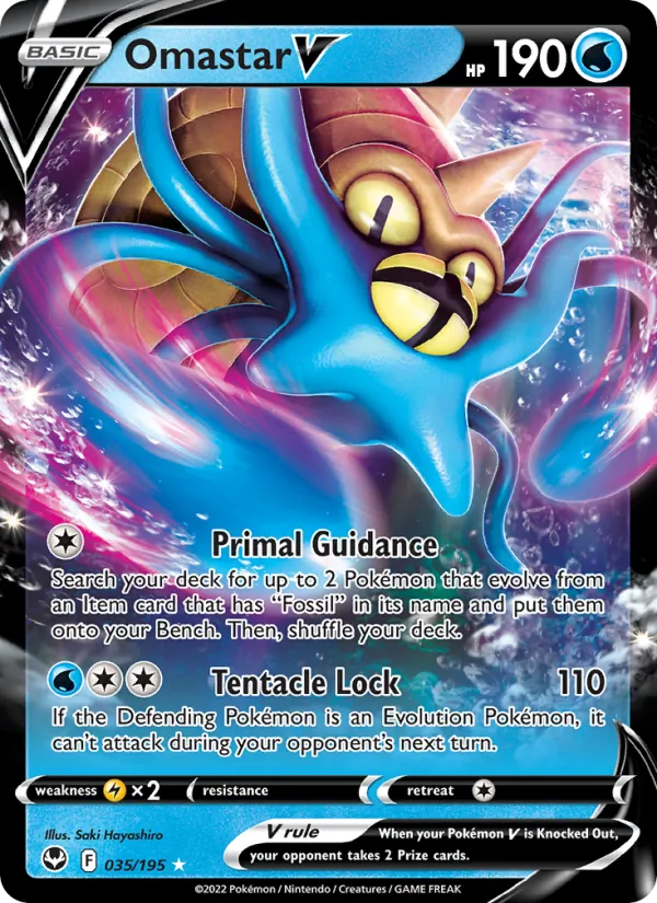 Omastar V - Silver Tempest Pokemon Card