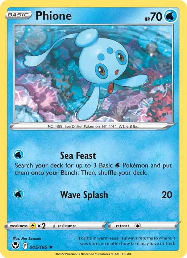 Phione - Silver Tempest Pokemon Card