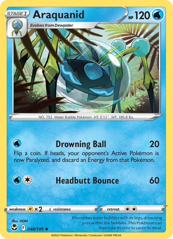 Araquanid - Silver Tempest Pokemon Card