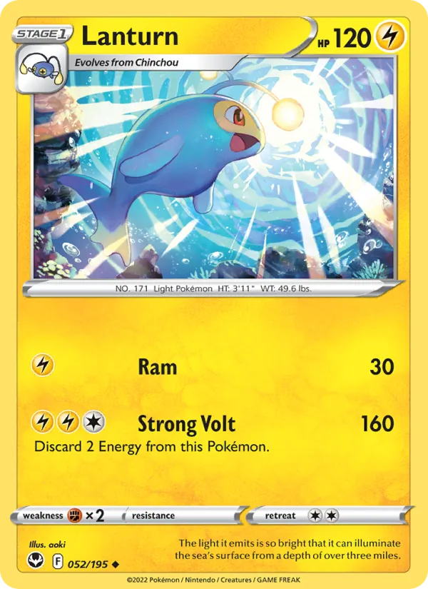 Lanturn - Silver Tempest Pokemon Card