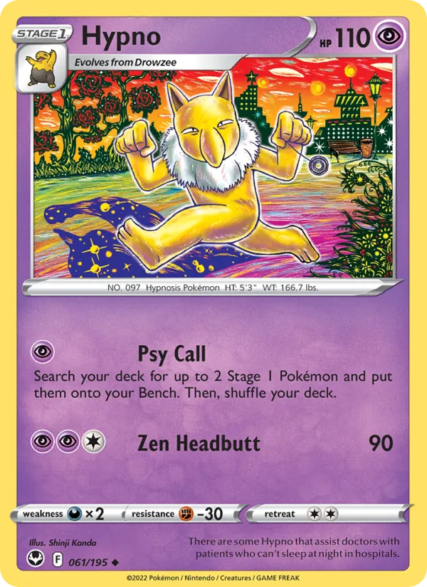 Hypno - Silver Tempest Pokemon Card