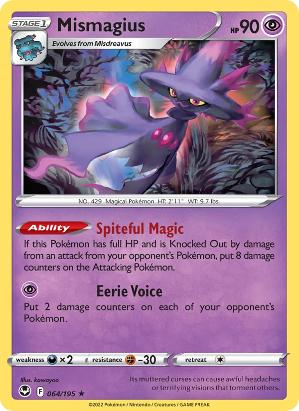 Mismagius - Silver Tempest Pokemon Card