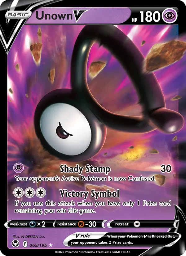 Unown V - Silver Tempest Pokemon Card