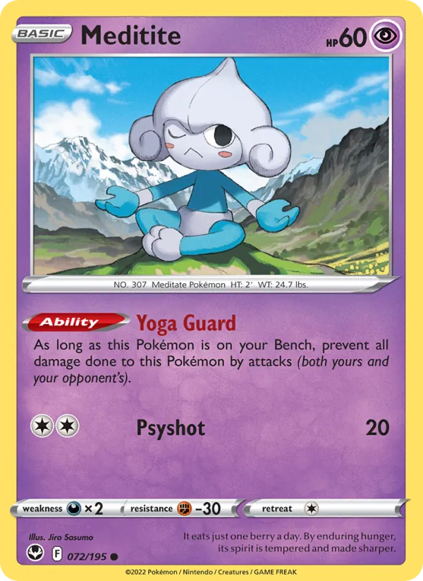 Meditite - Silver Tempest Pokemon Card