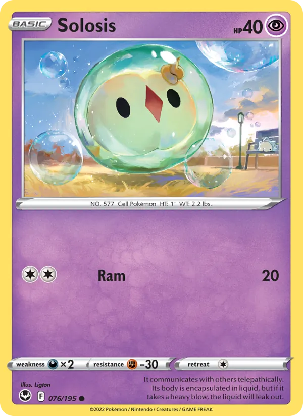 Solosis - Silver Tempest Pokemon Card
