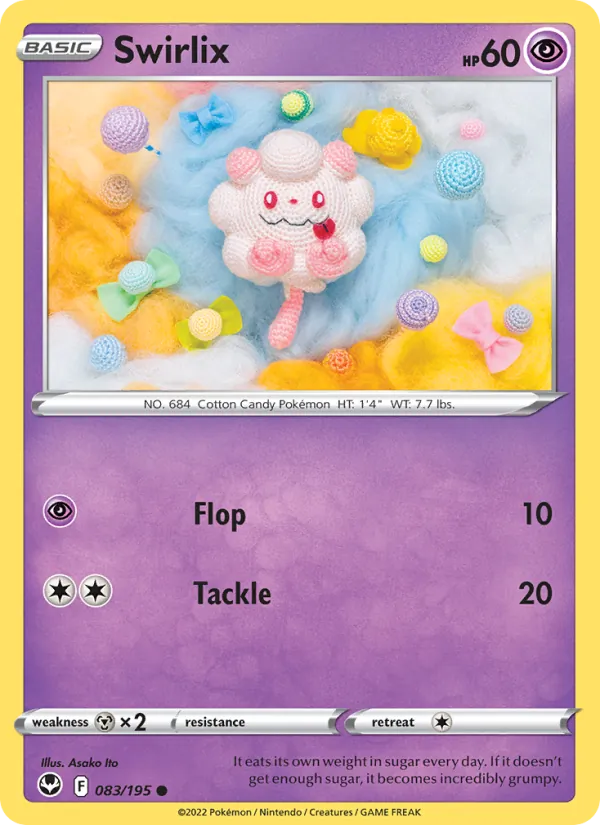 Swirlix - Silver Tempest Pokemon Card
