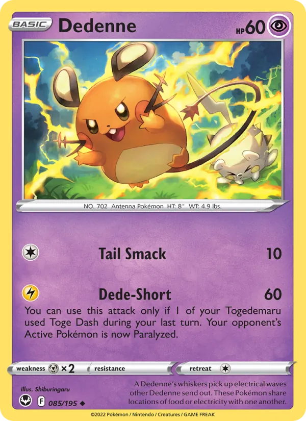 Dedenne - Silver Tempest Pokemon Card