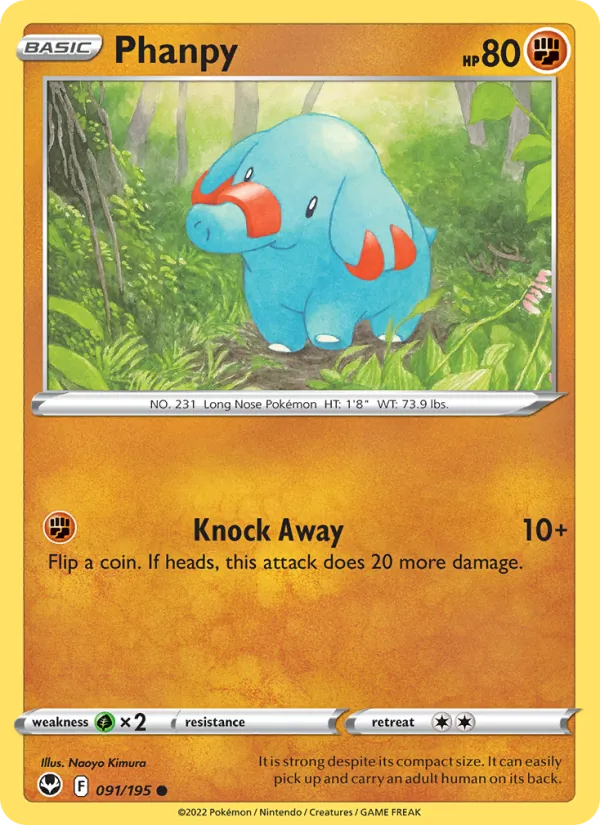 Phanpy - Silver Tempest Pokemon Card