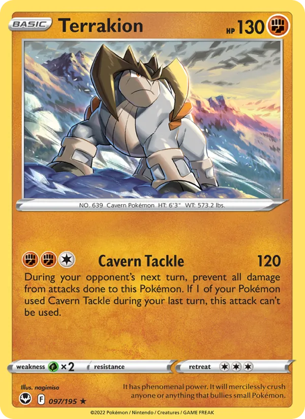 Terrakion - Silver Tempest Pokemon Card