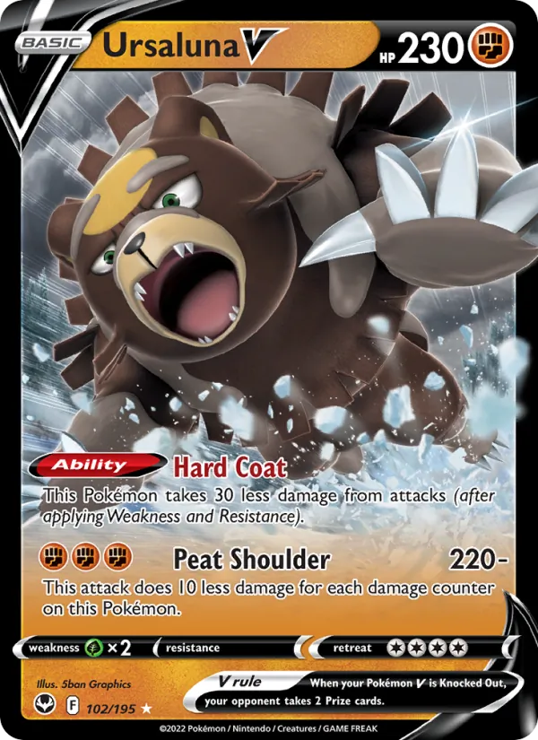 Ursaluna V - Silver Tempest Pokemon Card