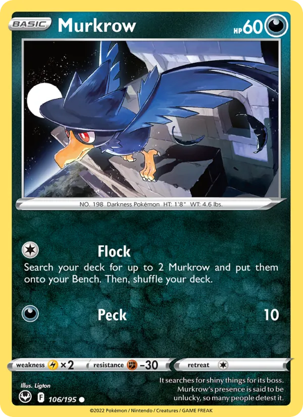 Murkrow - Silver Tempest Pokemon Card