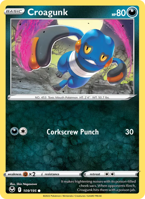 Croagunk - Silver Tempest Pokemon Card