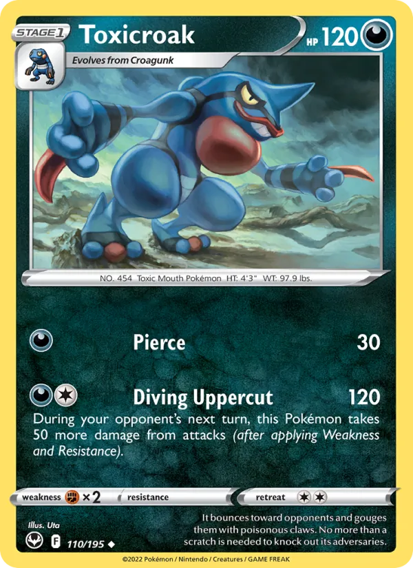 Toxicroak - Silver Tempest Pokemon Card