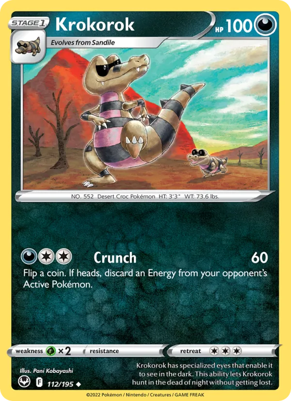 Krokorok - Silver Tempest Pokemon Card