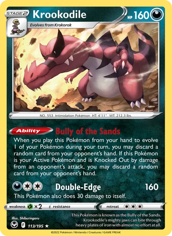Krookodile - Silver Tempest Pokemon Card