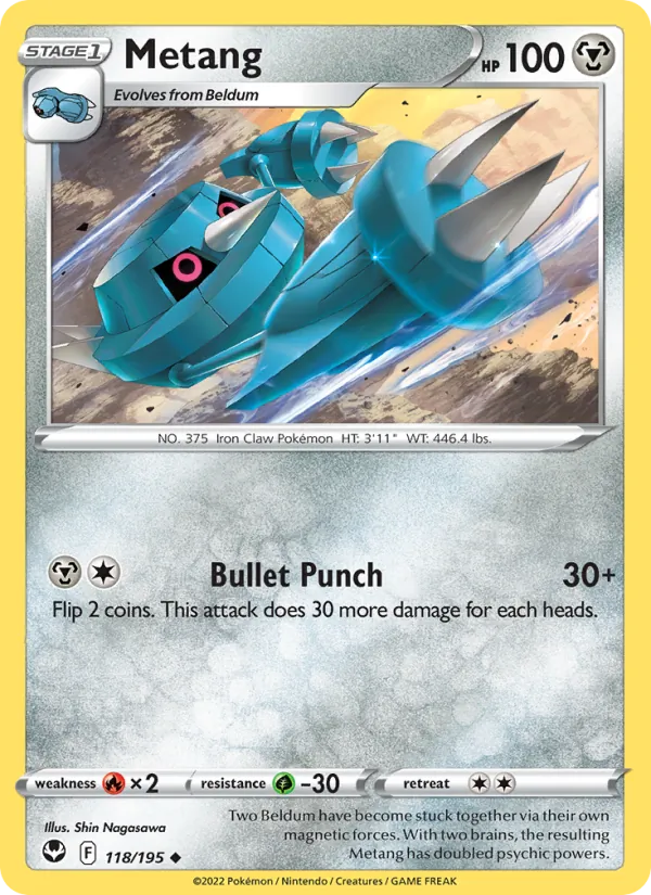 Metang - Silver Tempest Pokemon Card