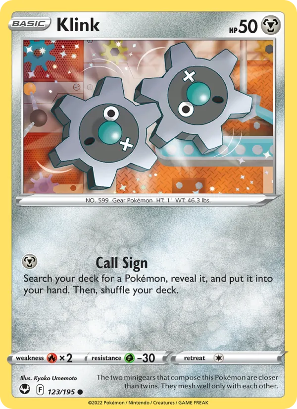 Klink - Silver Tempest Pokemon Card
