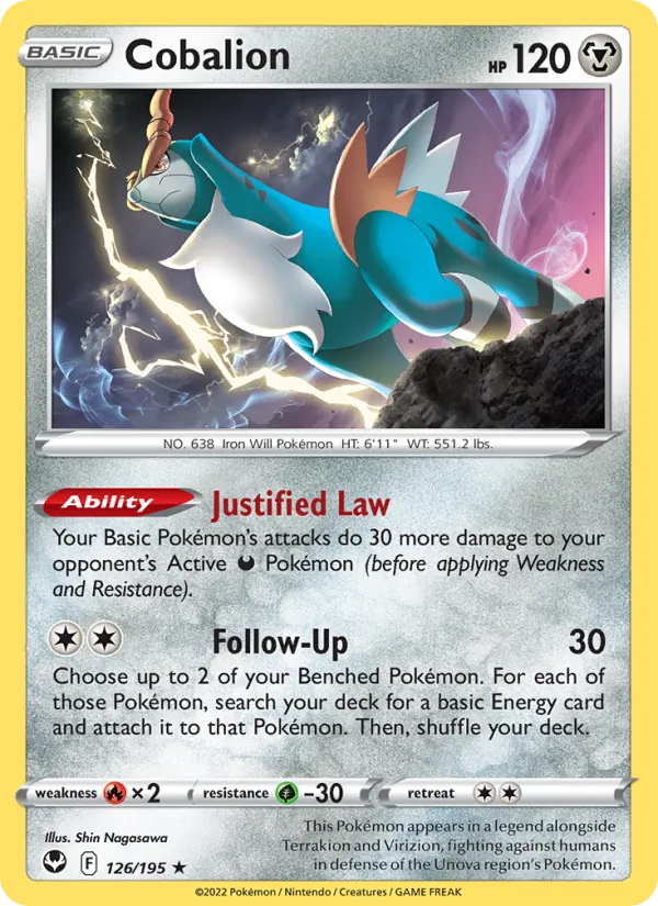 Cobalion - Silver Tempest Pokemon Card
