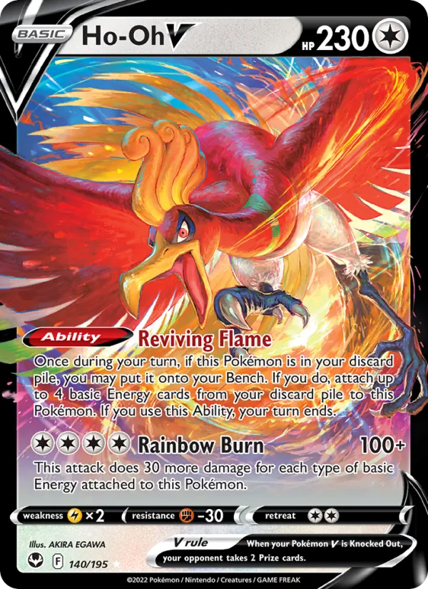 Ho-Oh V - Silver Tempest Pokemon Card