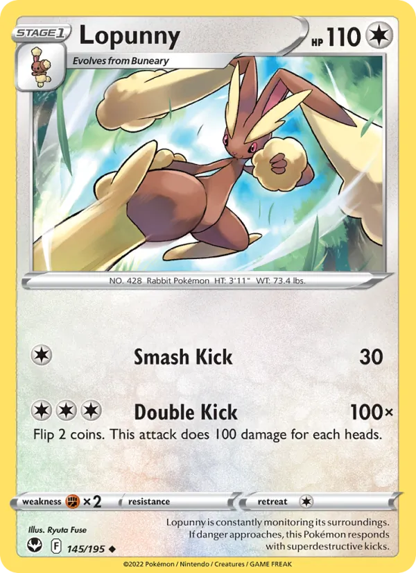 Lopunny - Silver Tempest Pokemon Card