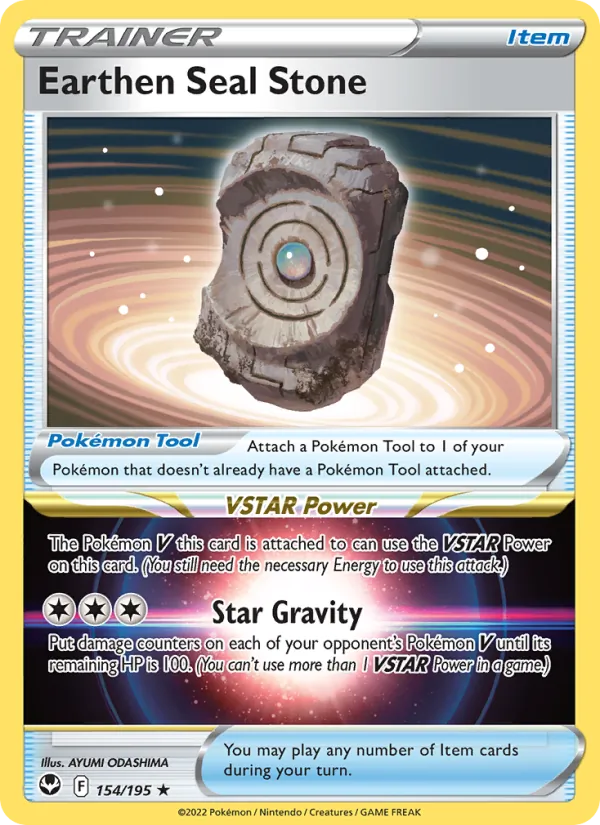 Earthen Seal Stone - Silver Tempest Pokemon Card