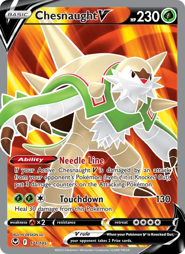 Chesnaught V - Silver Tempest Pokemon Card
