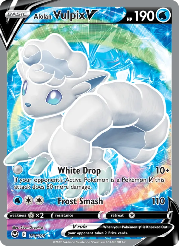 Alolan Vulpix V - Silver Tempest Pokemon Card