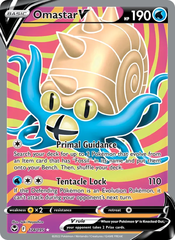 Omastar V - Silver Tempest Pokemon Card