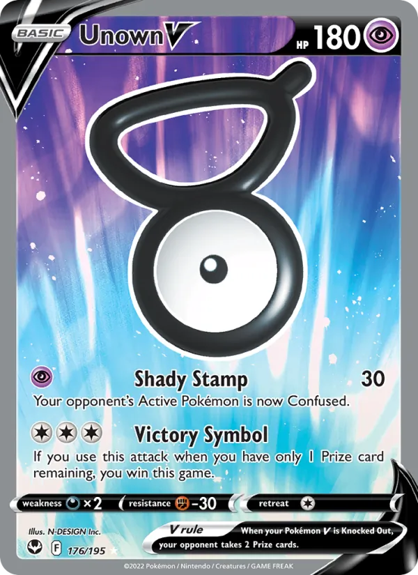 Unown V - Silver Tempest Pokemon Card