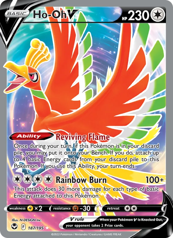 Ho-Oh V - Silver Tempest Pokemon Card