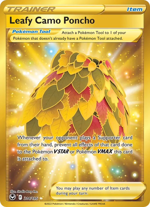 Leafy Camo Poncho - Silver Tempest Pokemon Card