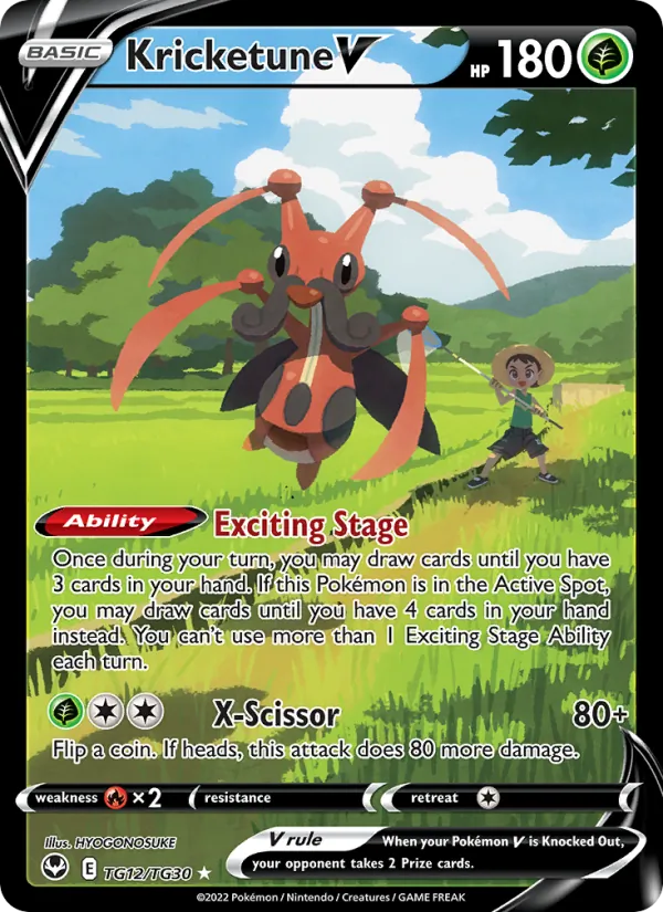 Kricketune V - Silver Tempest Pokemon Card