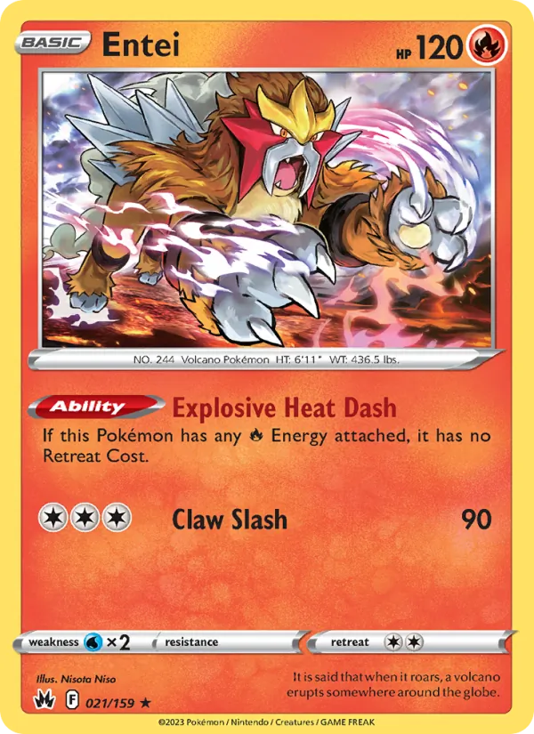 Entei - Crown Zenith Pokemon Card