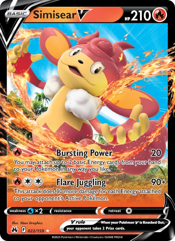 Simisear V - Crown Zenith Pokemon Card
