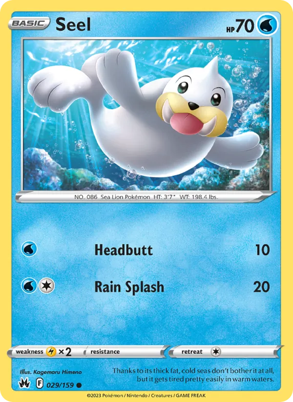 Seel - Crown Zenith Pokemon Card