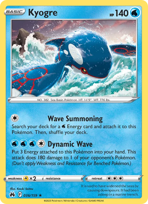 Kyogre - Crown Zenith Pokemon Card