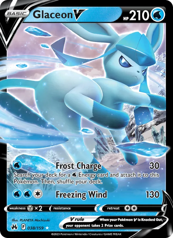 Glaceon V - Crown Zenith Pokemon Card
