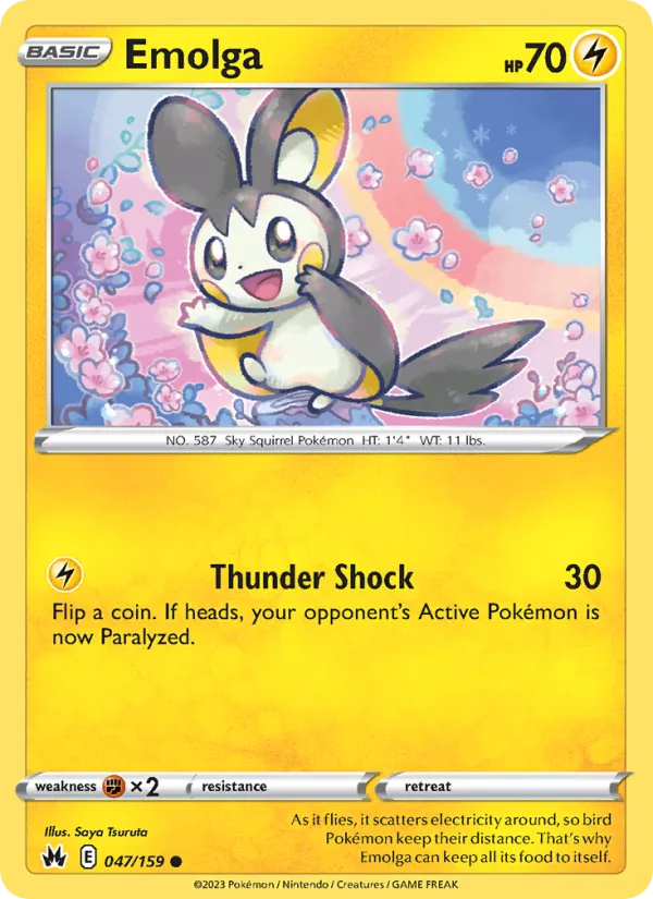 Emolga - Crown Zenith Pokemon Card